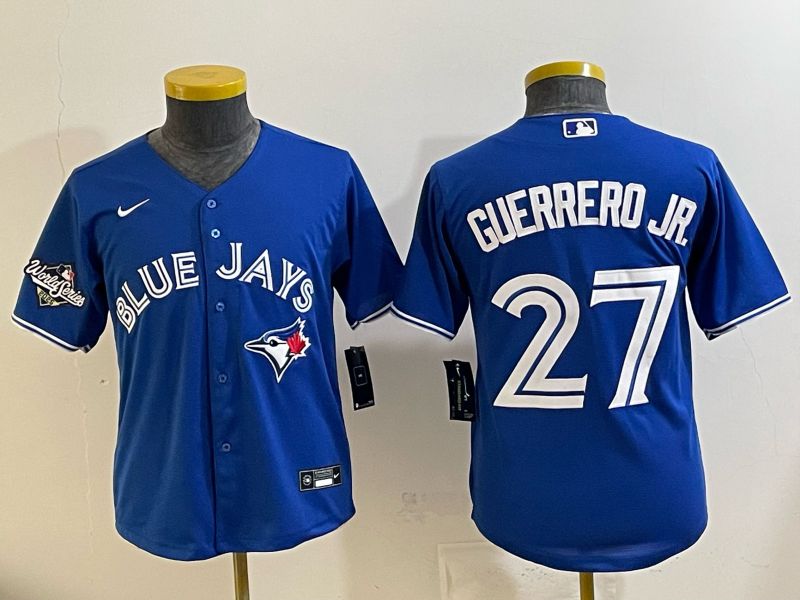 Youth 2025 Toronto Blue Jays #27 Guerrero jr blue Game Nike MLB Jersey style 02